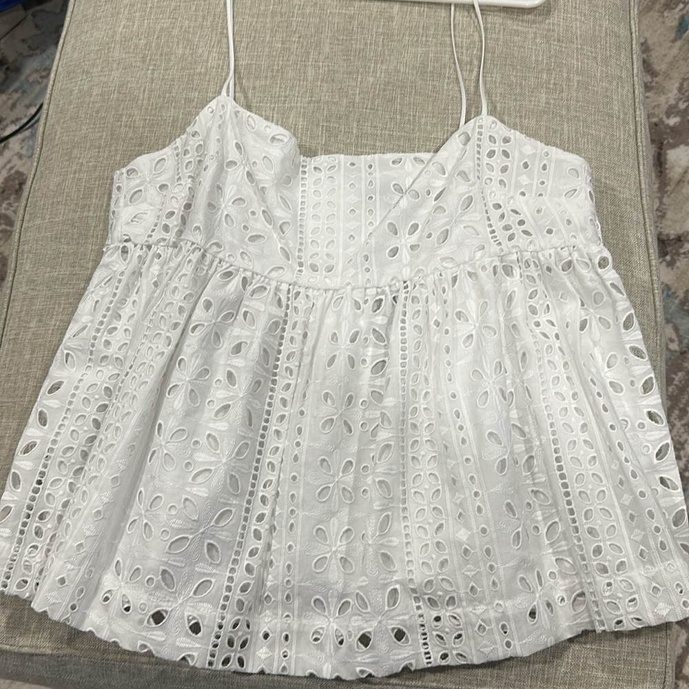 J. Crew White Eyelet Camisole